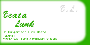 beata lunk business card